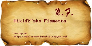 Miklóska Fiametta névjegykártya
